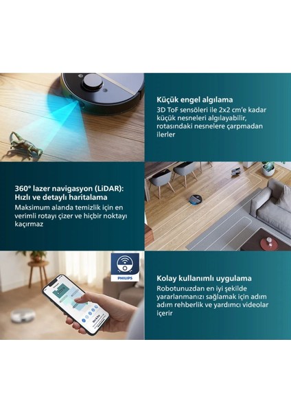 Sesli Uyarı ve Sesli Kontrol Homerun 7100 Serisi Islak Kuru Moplu Toz Toplama Istasyonlu Robot Süpürge Yedek Toz Torbalı fırsatları