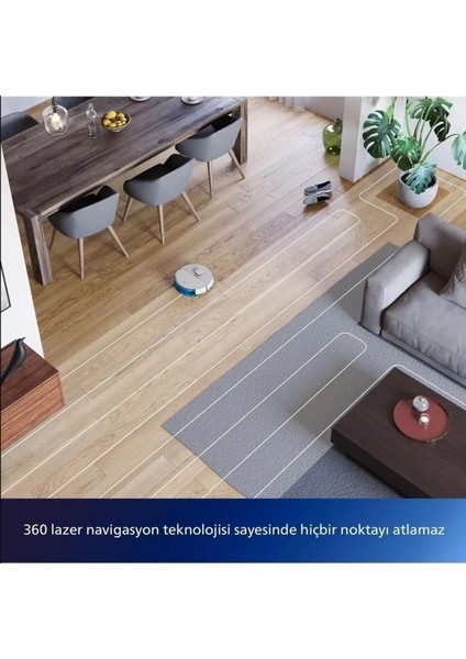 Sesli Uyarı ve Sesli Kontrol Homerun 7100 Serisi Islak Kuru Moplu Toz Toplama Istasyonlu Robot Süpürge Yedek Toz Torbalı