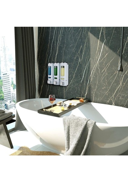 Dln Shop 3 Adet Sıvı Sabunluk 400 ml Duvara Monte Duş Sabun Şampuan Dispenseri Mutfak Banyo Sabunluğu D-52 indirimleri