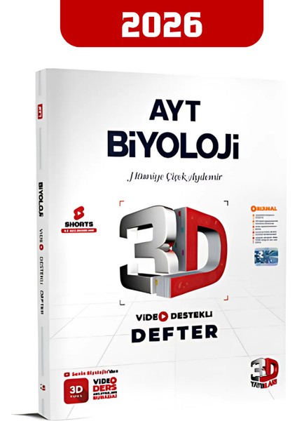 2026 3D Ayt Video Destekli Defter Biyoloji