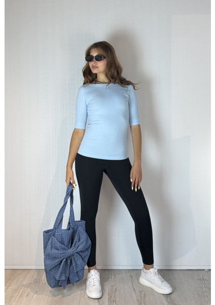 Kadın Kayık Yaka Yarım Kol Fitilli Bluz fiyatları