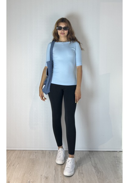 Kadın Kayık Yaka Yarım Kol Fitilli Bluz fırsatları