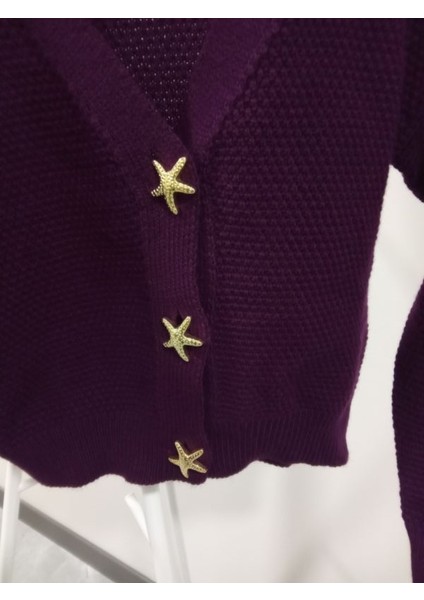 Kadın Yıldız Düğmeli Triko Hırka indirimleri