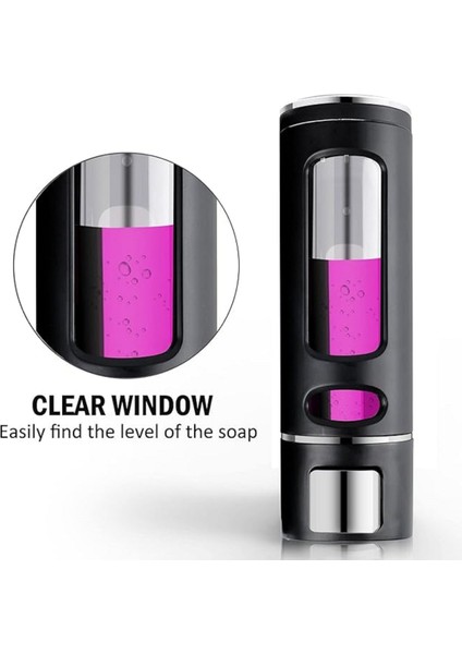 Dln Shop 1 Adet Siyah 400 ml Sabunluk Duvara Monte Şeffaf Sıvı Plastik ve Mutfak Banyo Şişesi D-52 modelleri