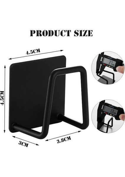 Dilan Store 2 Adet Siyah 3 M Yapışkanlı Çelik Bulaşık Sünger Tutucu Askı Bulaşık Süngeri Tutacağı D-1