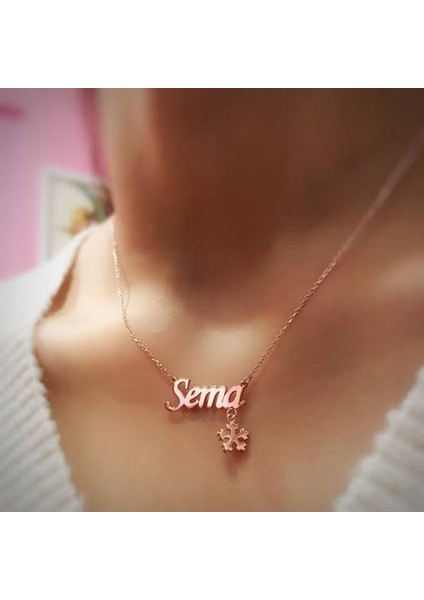 Şık Isim Kolye Gümüş Kişiye Özel