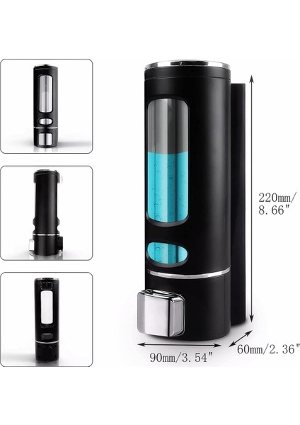 Dln Shop 2 Adet Siyah 400 ml Duvara Monte Manuel Sabunluk Banyo , Mutfak El Sıvı Şampuan Duş Jeli D-52 fiyatları