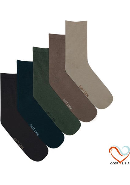 Gost Liria- 5’li Renkli Ribanalı Unisex Soket Çorap