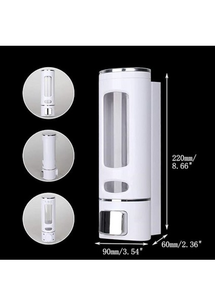 Dln Shop 2 Adet Beyaz 400 ml Duvara Monte Manuel Sabunluk Sıvı Lavabo Sabunluk El Sabunu D-52 modelleri