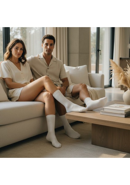 Gost Liria -5’li Beyaz Ribanalı Tenis Çorap