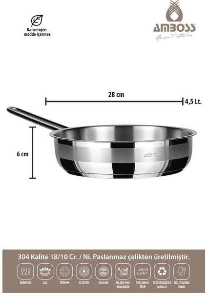 Vento Steel Indüksiyon Tabanlı 3 Parça Tava Seti 20-24-28 cm fırsatları