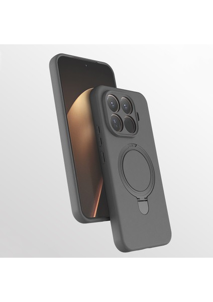 Mi 15T Pro Uyumlu Içi Kadife Stand Olabilen Halka Yüzüklü Kılıf