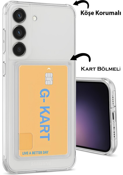 Samsung Galaxy A25 Uyumlu Kılıf Airbag Tasarımlı Şeffaf Kartlıklı G-Kart Kapak