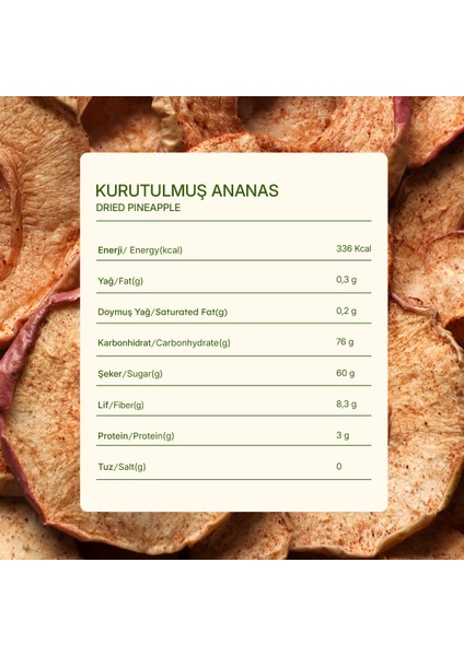 Kurutulmuş Tarçınlı Elma - Soft Dried - Atıştırmalık Kuru Meyve 2 x 50 gr indirimleri