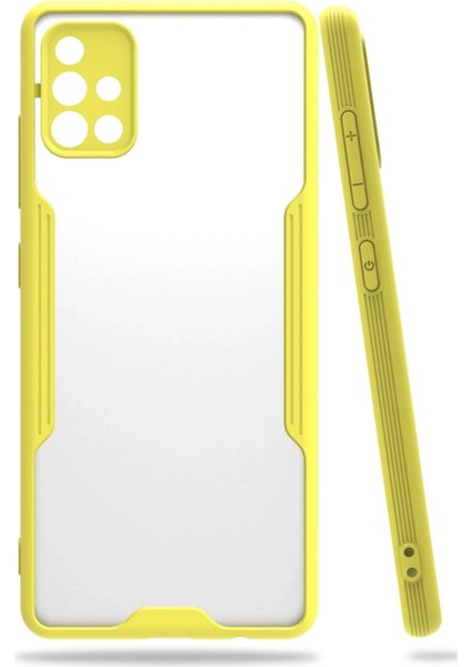 Buğz Samsung Galaxy A71 Kılıf Platin Silikon - Sarı