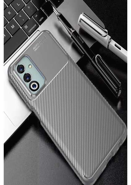 Oppo A5 (2025) Uyumlu Kamera Korumalı Karbon Tasarım Koruyucu Lüx Silikon Kılıf