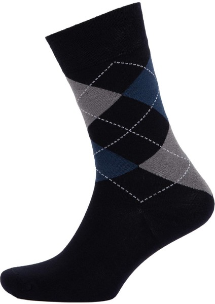 Erkek Dikişsiz Baklava Desenli Ultra Soft 2'li Bambu Premium Uzun Çorap