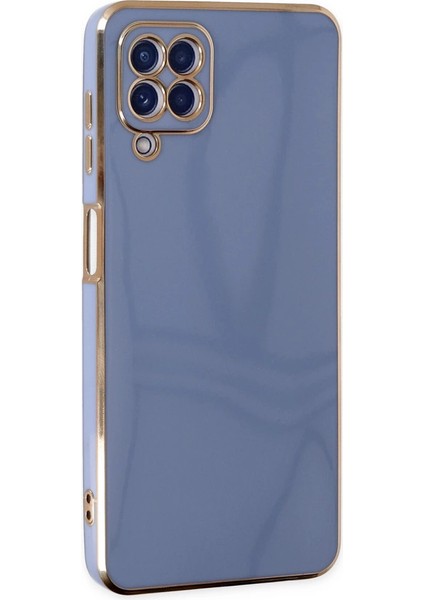 Buğz Samsung Galaxy A12 Kılıf Volet Silikon - Mavi