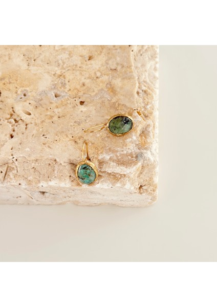 Verdia Oval Doğal Taş Küpe