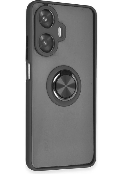 Buğz Realme C55 Kılıf Montreal Yüzüklü Silikon Kapak - Siyah fiyatları