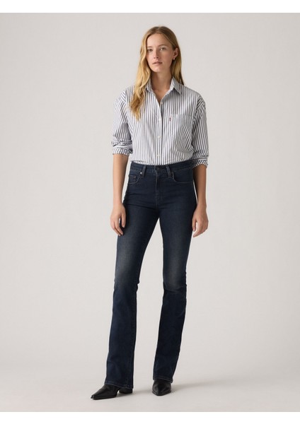 725 High Rise Bootcut Kadın Koyu Mavi Jean Kot Denim Pantolon 18759-0233