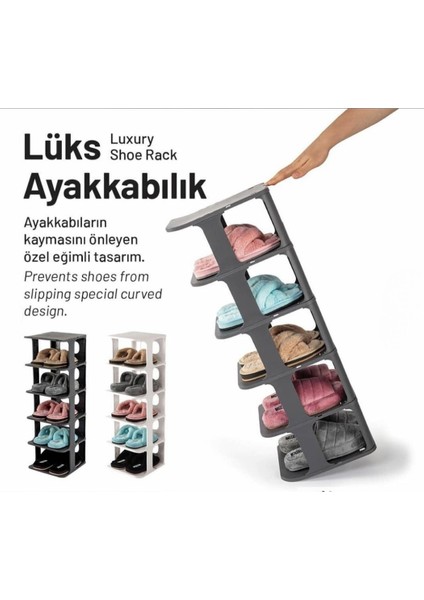 Omas Lüks 5 Katlı Ayakkabılık Düzenleyici Organizer – Portatif ve Şık Tasarım