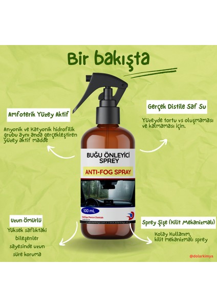Buğu Önleyici Sprey (Antifog Buğu Çözücü Giderici) – 1 Litre (2X500 Ml) fiyatları