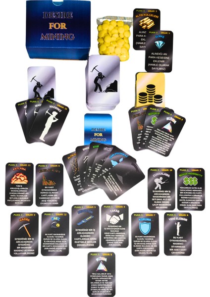 Desire For Mining 2-5 Kişilik Yerli Kart/kutu Oyunu + Eklenti Paketi