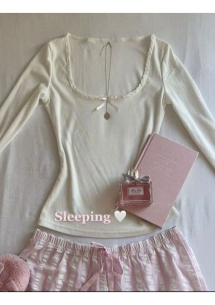 Pinterest Dantelli Kurdeleli Uzun Kollu Kaşkorse Bluz