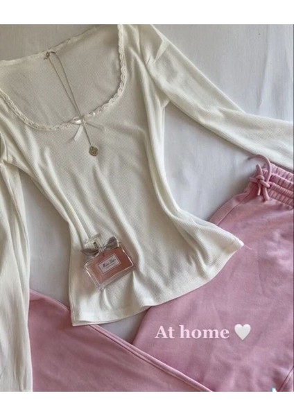 Pinterest Dantelli Kurdeleli Uzun Kollu Kaşkorse Bluz fiyatları