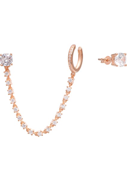 Emılıano Jewellery 925 Ayar Gümüş Taşlı Küpe