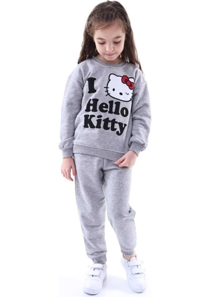 Kız Çocuk Hello Kitty Pamuklu Alt Üst Eşofman Takımı modelleri