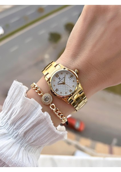 Çelik Kordon 30 mt Suya Dayanıklı Kadın Kol Saati+Bileklik BF.GF.14271.2 fiyatları