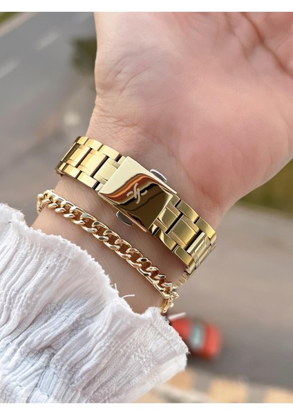 Çelik Kordon 30 mt Suya Dayanıklı Kadın Kol Saati+Bileklik BF.GF.14271.2 modelleri