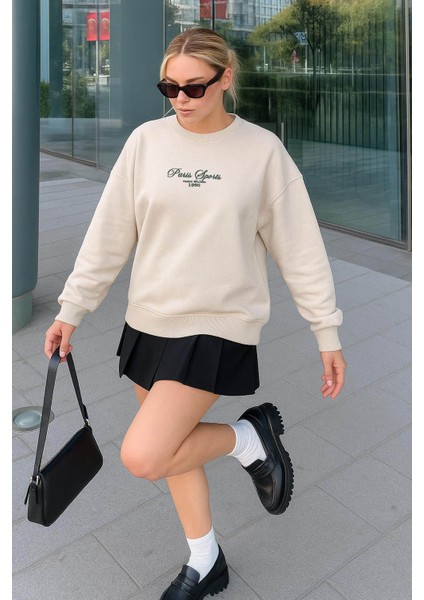 Nakışlı Bej Kadın Sweatshirt 25K0409K1 fiyatları