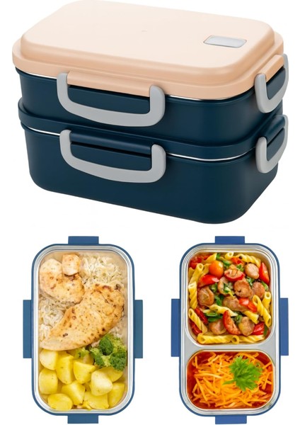 Titiz Aura 2 Katlı Çelik Bölmeli Beslenme Kutusu 850 ml (450+400) fiyatları