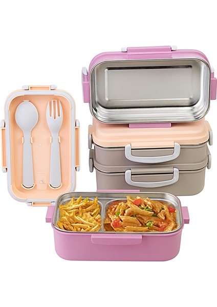 Titiz Aura 2 Katlı Çelik Bölmeli Beslenme Kutusu 850 ml (450+400) modelleri