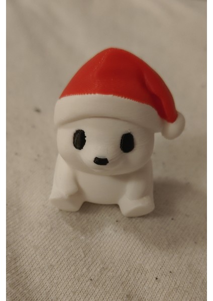 Noel Şapkalı Oturan Kutup Ayısı Dekoru –bioplastik Yılbaşı Süs Objeleri modelleri