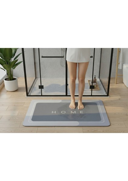 Kaymaz Tabanlı Ultra Emici Gri Banyo Paspası - Güvenli ve Kuru Zemin Matı 40X60 cm fiyatları