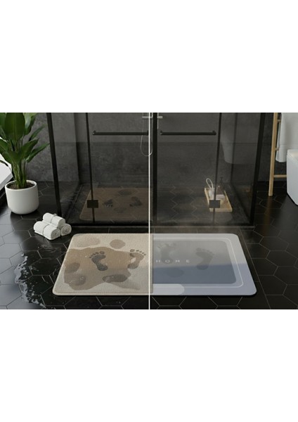 Kaymaz Tabanlı Ultra Emici Gri Banyo Paspası - Güvenli ve Kuru Zemin Matı 40X60 cm modelleri