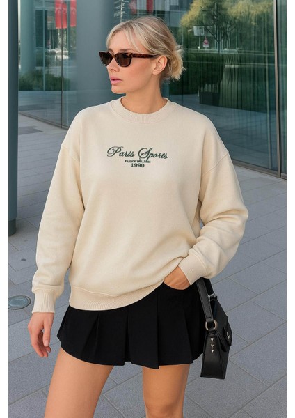 Nakışlı Bej Kadın Sweatshirt 25K0409K1 modelleri