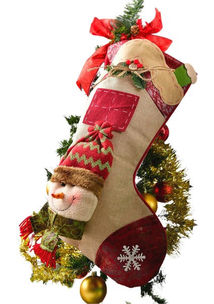 Yılbaşı Dekor Lüks Çorap Şömine Duvar Süsleme Çorabı Yılbaşı Süsü Hediyelik Büyük Çorap fırsatları