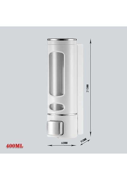 Vıvo 400 ml Duvara Monte Manuel Sabunluk Banyo , Mutfak El Sıvı Şampuan Duş Jeli 1 Adet Beyaz V-52