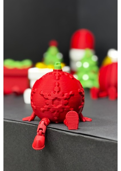 Kırmızı Desenli Oturan Yılbaşı Süsü Biblo – Bioplastik Dekoratif Masa ve Raf Objesi fırsatları