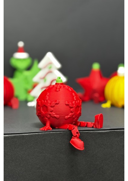 Kırmızı Desenli Oturan Yılbaşı Süsü Biblo – Bioplastik Dekoratif Masa ve Raf Objesi indirimleri