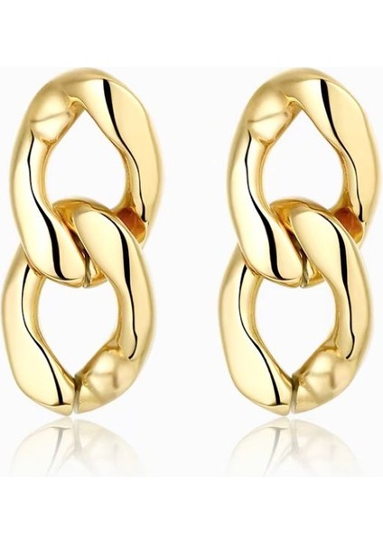 Altın Renk Gurmet Model Çivi Kilitli Sallantılı Küpe modelleri