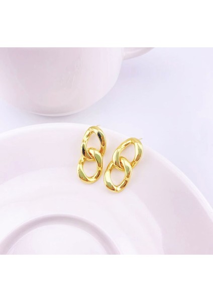 Altın Renk Gurmet Model Çivi Kilitli Sallantılı Küpe indirimleri