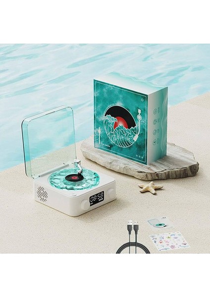 Waves Nostalji Plak Çalar Bluetooth Subwoofer 3D Ses Dalgası Retro Müzik Plak Çalar modelleri