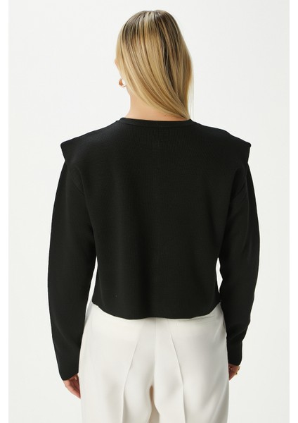 Kadın Diana Siyah Omuz Detaylı Triko Hırka fırsatları