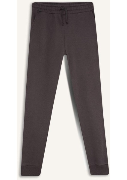 Erkek Çocuk 2'li Takım Kapüşonlu Baskılı Sweatshirt Beli Lastikli Eşofman Altı